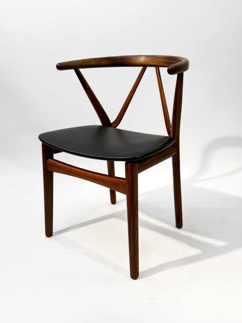 Leather Dining Chair by Henning Kjærnulf for Bruno Hansen